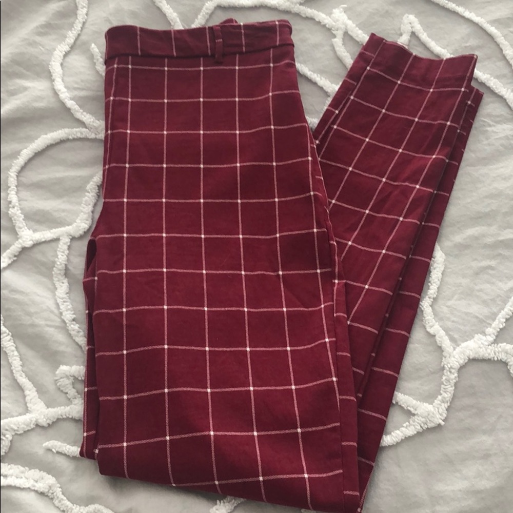 burgundy pants